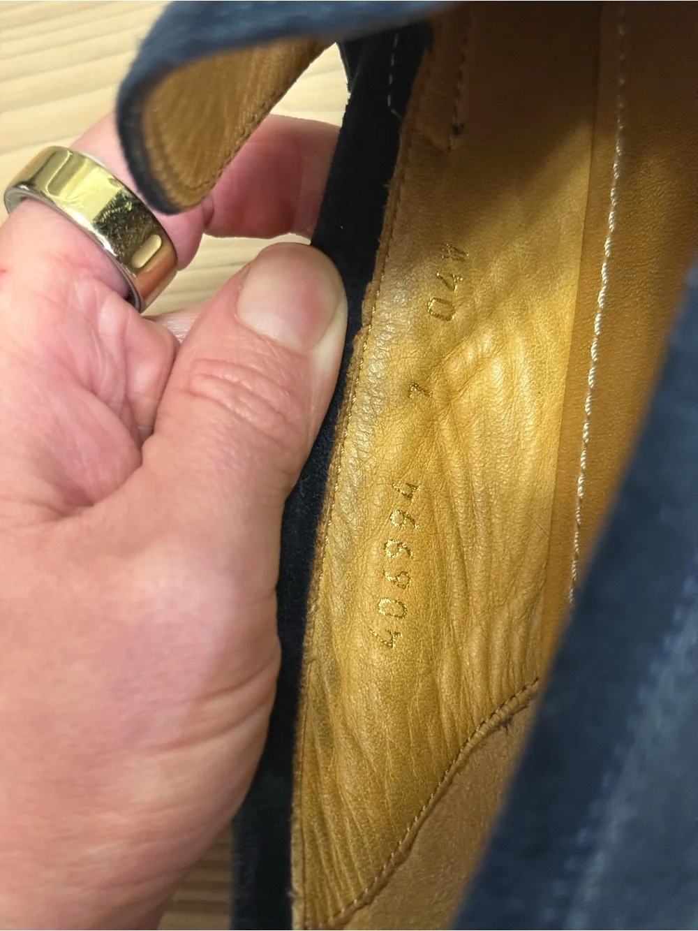 Authentic Gucci Navy Suede Horsebit Loafers